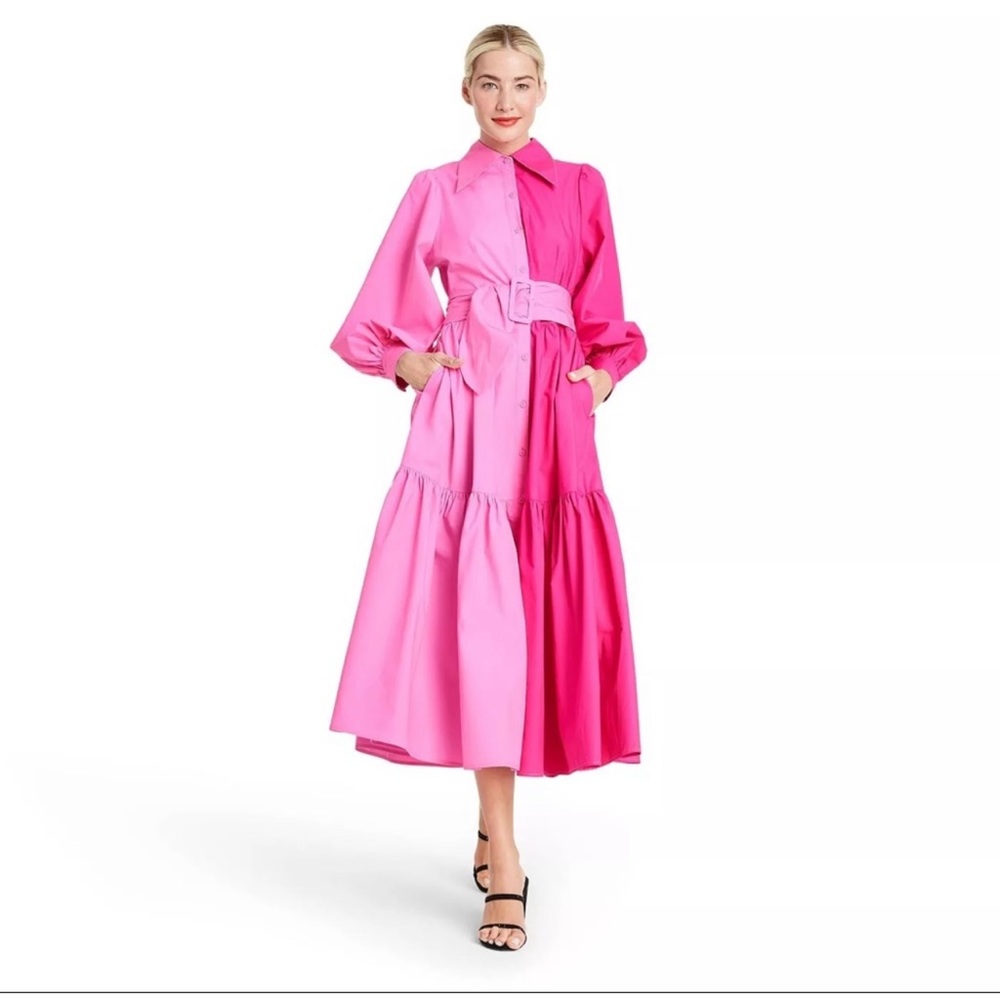 Christopher Rogers x Target, Two Tone Pink Belted Dress.